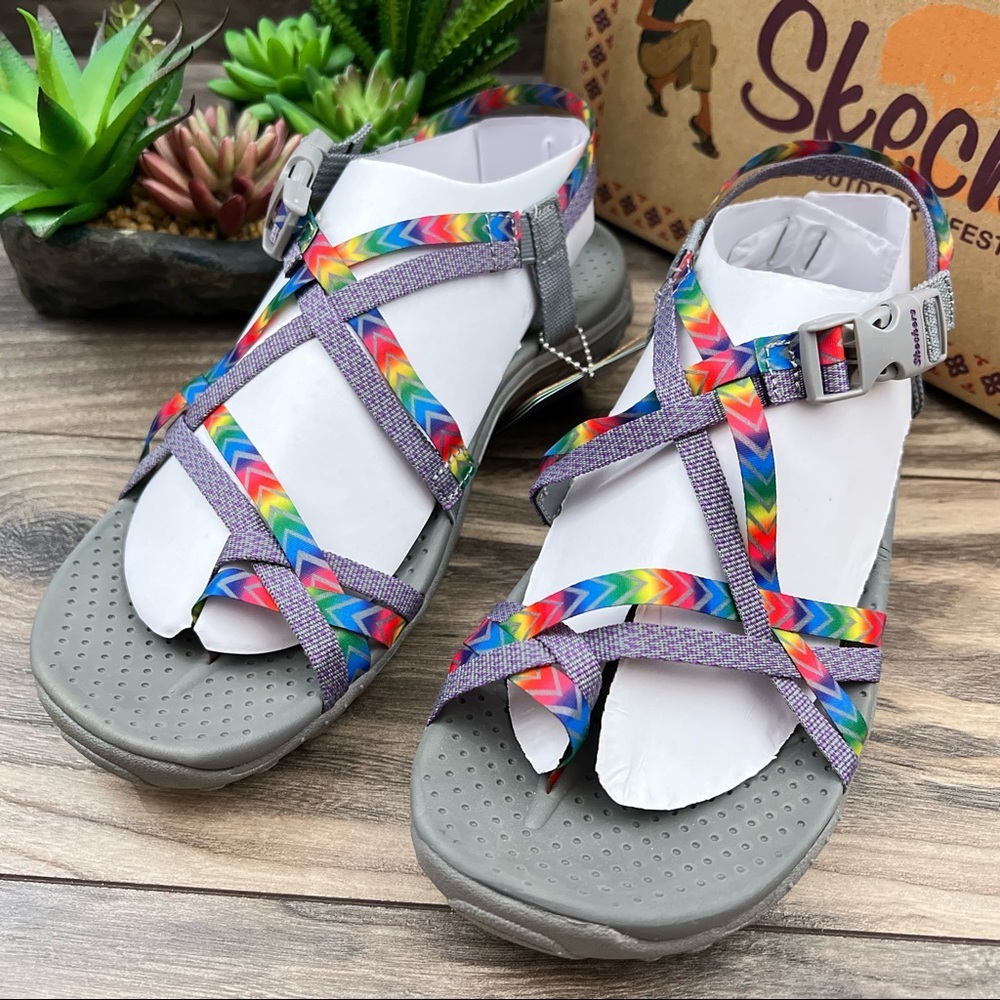 NIB Skechers Reggae Bright Direction Vegan Strappy Sport Sandal - Picture 3 of 13